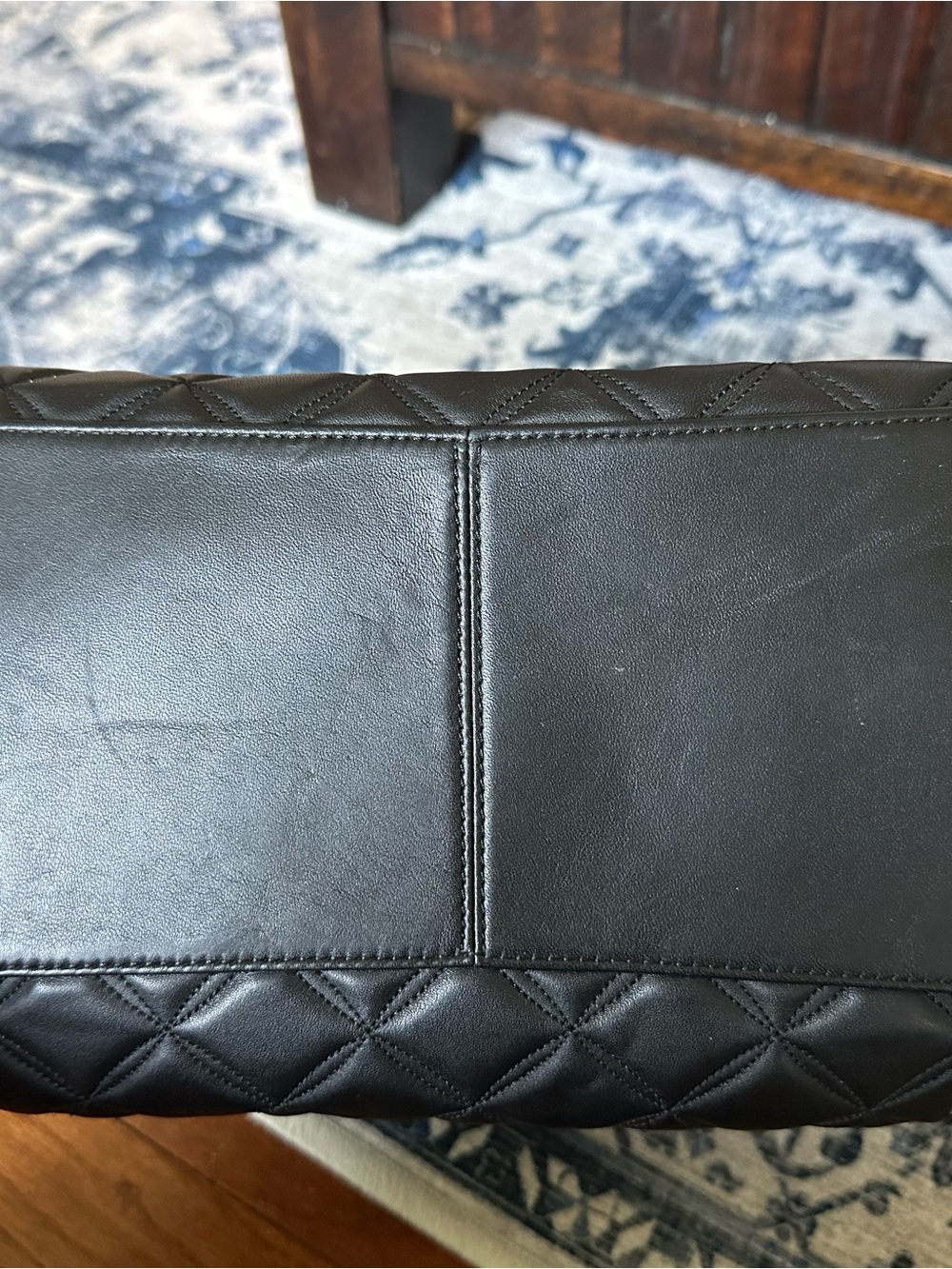 kate spade Black Quilted Leather Shoulder bag with Gold Chain Handles - Picture 5 of 5